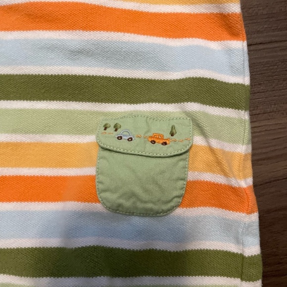 Janie and Jack Preemie Striped Romper - Orange, Green, White - Picture 2 of 7